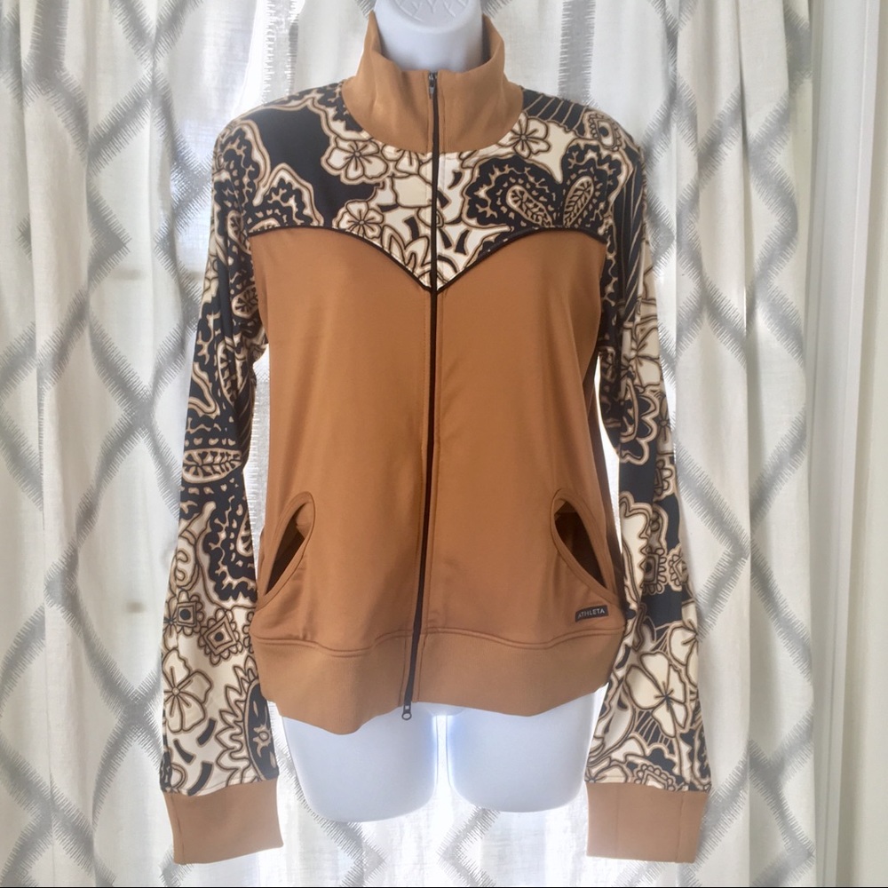 ATHLETA Track Jacket Geometric Paisley Floral